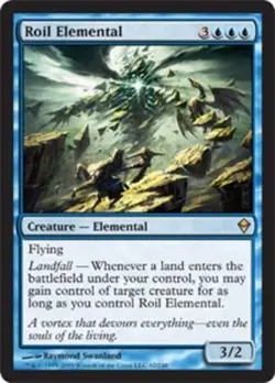 Heavy Play, English MTG Regular Roil Elemental Zendikar Magic the Gathering - Image 1