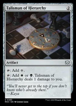 NM-Mint, English MTG Regular Talisman of Hierarchy Commander: March of the Machi - Image 1