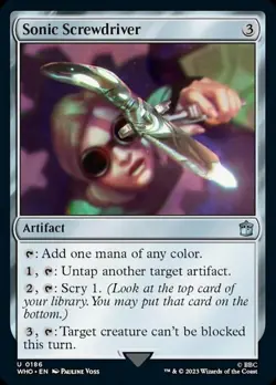 Light Play, English MTG Regular Sonic Screwdriver (0186) Doctor Who Magic the Ga - Image 1