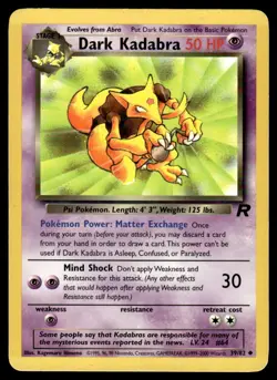 2000 Pokemon Classic - Team Rocket Dark Kadabra #39 Light Play - Image 1