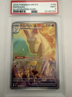 Rapidash 189/182 Illustration Pokemon Destined Rivals PSA 9 - Image 1
