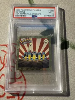 PSA 9 MINT 1999 Pokemon Stickers Series 1 Rare Gold Sticker Squirtle #G06 - Image 1