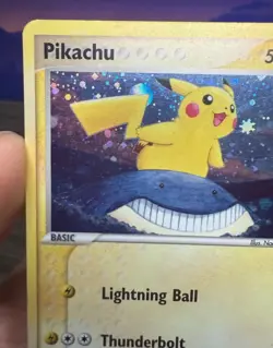 Pikachu Corrected Back ~ POP Series 5 12/17 ~ Holo Pokemon Card ~ Played - Image 2