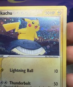 Pikachu Corrected Back ~ POP Series 5 12/17 ~ Holo Pokemon Card ~ Played - Image 3