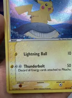 Pikachu Corrected Back ~ POP Series 5 12/17 ~ Holo Pokemon Card ~ Played - Image 4