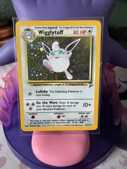 Pokemon TCG Wigglytuff 19/130 Holo Rare Base Set 2 Vintage Card MP Condition - Image 1