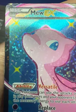 Mew EX ~ Legendary Treasures RC24/RC25 ~ Full Art Pokemon Card ~ Played - Image 3