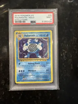 Pokemon 2016 XY Evolutions #25 Poliwrath-Holo Card PSA 9 - Image 1