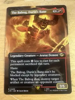 MTG The Balrog, Durin's Bane Borderless #405 The Lord of the Rings Card Rare NM - Image 1