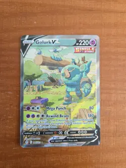 Pokemon TCG Golurk v Evolving Skies Holo Ultra Rare Card 182/203 NM Condition - Image 2