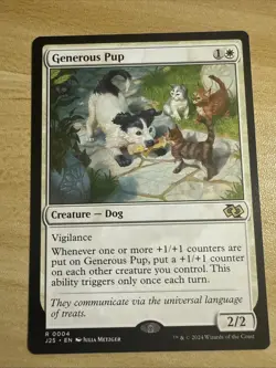 MTG Generous Pup [Foundations Jumpstart] Near Mint - Image 1