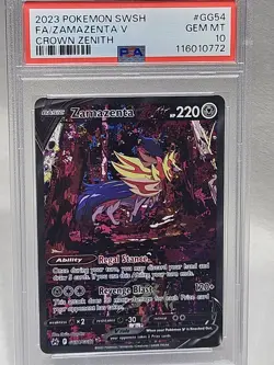 2023 Pokemon SWSH FA Zamazenta V Crown Zenith #GG54 PSA Gem Mint 10 - Image 1