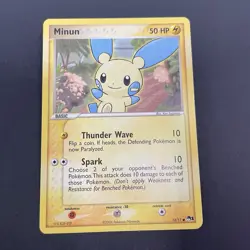 Minun Pop Series 1 Near Mint 12 /17 2004 Pokemon Nintendo - Image 1
