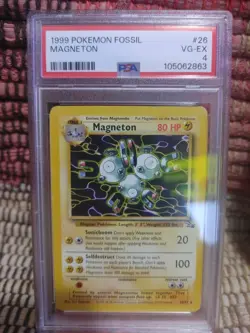 1999 POKEMON FOSSIL #11 MAGNETON-HOLO PSA 4 - Image 1