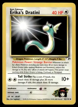 2000 Pokemon Gym - Heroes Erika’s Dratini #42 Light Play - Image 1