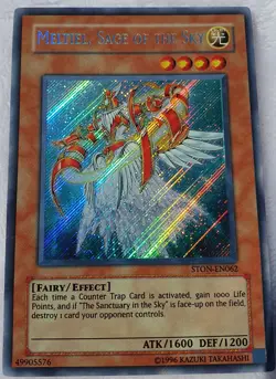 Yugioh 1x Meltiel, Sage of the Sky STON-EN062 Unlimited Ed Secret Rare Near Mint - Image 1