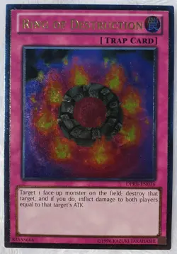 Yugioh 1x Ring of Destruction DPKB-EN036 Ultimate Rare Unlimited Edition NM - Image 1