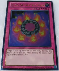 Yugioh 1x Ring of Destruction DPKB-EN036 Ultimate Rare Unlimited Edition NM - Image 2
