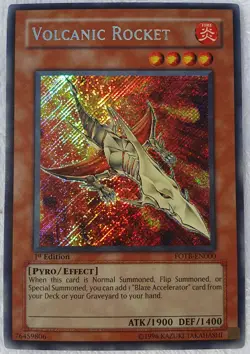 Yugioh 1x Volcanic Rocket FOTB-EN000 Secret Rare 1st Edition Near Mint - Image 1