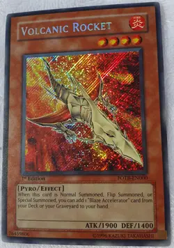 Yugioh 1x Volcanic Rocket FOTB-EN000 Secret Rare 1st Edition Near Mint - Image 3