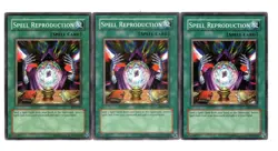 Yugioh- 3X Spell Reproduction - Common - Unlimited - DCR-083 - Light Play - Image 1