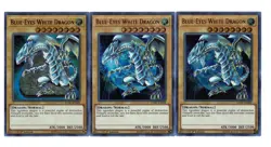 Yugioh- 3X Blue-Eyes White Dragon (Ver 4) - Ultra Rare - 1st - LCKC-EN001 - NM - Image 1