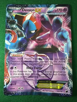 POKEMON DEOXYS EX - 53/116 (PLASMA FREEZE) JUMBO/OVERSIZED PROMO CARD MP - Image 1