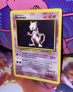 Mewtwo 10/102 Base Set Holo Vintage Pokemon Card 1999 MP WOTC Rare - Image 1