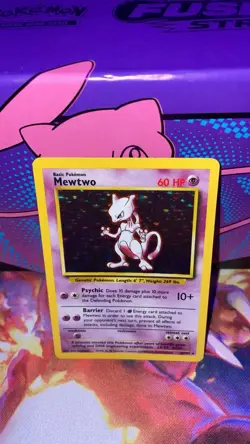 Mewtwo 10/102 Base Set Holo Vintage Pokemon Card 1999 MP WOTC Rare - Image 3