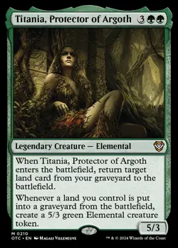 MTG Titania, Protector of Argoth [Outlaws of Thunder Junction Commander] Near M - Image 1
