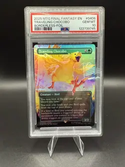 Magic The Gathering Final Fantasy Traveling Chocobo Foil Borderless PSA 10 Mtg - Image 1