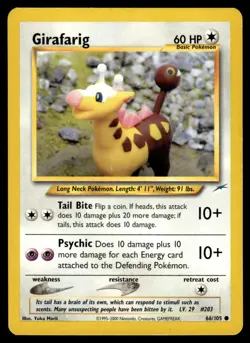 2002 Pokemon Neo - Destiny Girafarig #66 Light Play - Image 1