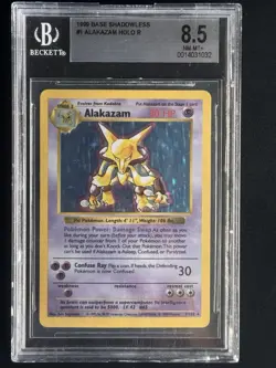 Pokemon TCG Alakazam Shadowless Base Set Holo BGS 8.5 Mint - Image 1