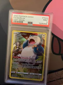 2022 Pokemon SWSH Full Art Snorlax #TG10 Lost Origin PSA 9 Mint - Image 1