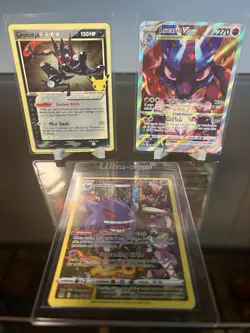 Greninja, Lucario VSTAR & Gengar Pokemon Holo Trading Cards Set - Image 1