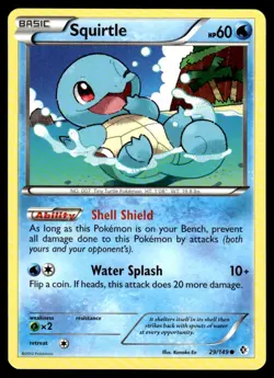 2012 Pokemon Black & White - Boundaries Crossed Squirtle #29 Light Play - Image 1