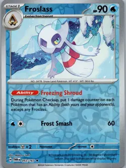 Pokemon Froslass SV06: Twilight Masquerade 053/167 Near Mint NM Reverse Holo - Image 1