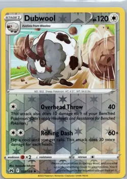 Pokemon Dubwool Crown Zenith 122/159 Near Mint NM Reverse Holo - Image 1