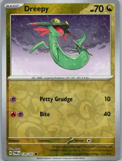 Pokemon Dreepy SV06: Twilight Masquerade 128/167 Near Mint NM Reverse Holo - Image 1