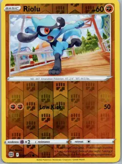 Pokemon Riolu SWSH09: Brilliant Stars 078/172 Near Mint NM Reverse Holo - Image 1