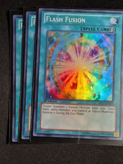 Yugioh - 3x Flash Fusion DRLG-EN016 1st Edition Super Rare NM - Image 1