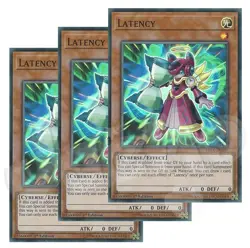 Yugioh Latency x 3 - 1st Edition Super Rare NM - Plus Free Holo Card - Image 1