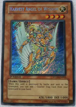 Yugioh 1x Harvest Angel of Wisdom STON-EN063 Secret Rare 1st Edition Near Mint - Image 1
