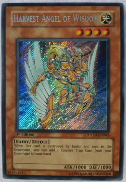 Yugioh 1x Harvest Angel of Wisdom STON-EN063 Secret Rare 1st Edition Near Mint - Image 2