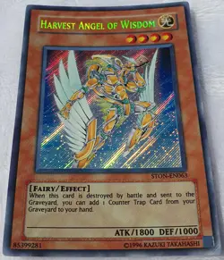 Yugioh 1x Harvest Angel of Wisdom STON-EN063 Secret Rare Unlimited Ed Near Mint - Image 3