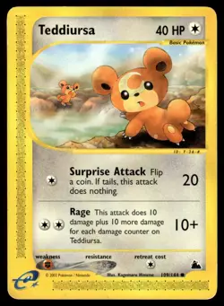 2003 Pokemon E-Card - Skyridge Teddiursa #109 Light Play - Image 1