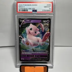 PSA 10 Mew V 069/189 Darkness Ablaze Sword & Shield Pokemon Card 2020 #069 - Image 1