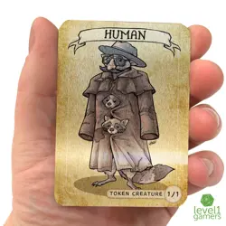 Human Metal Token Magic Card | Hand-Drawn Fantasy Proxy Art on Aluminum | Custom - Image 4