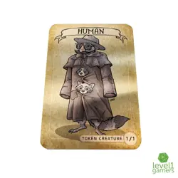 Human Metal Token Magic Card | Hand-Drawn Fantasy Proxy Art on Aluminum | Custom - Image 5