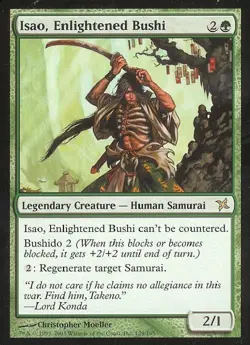 MTG English Isao, Enlightened Bushi NM Foil Betrayers of Kamigawa - Image 1